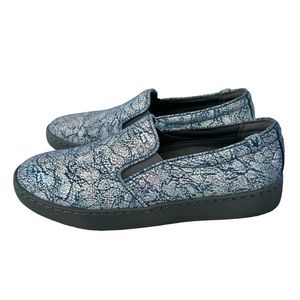 VIONIC Pro Mahoney Avery Blue Metallic Suede Slip On Shoes 7